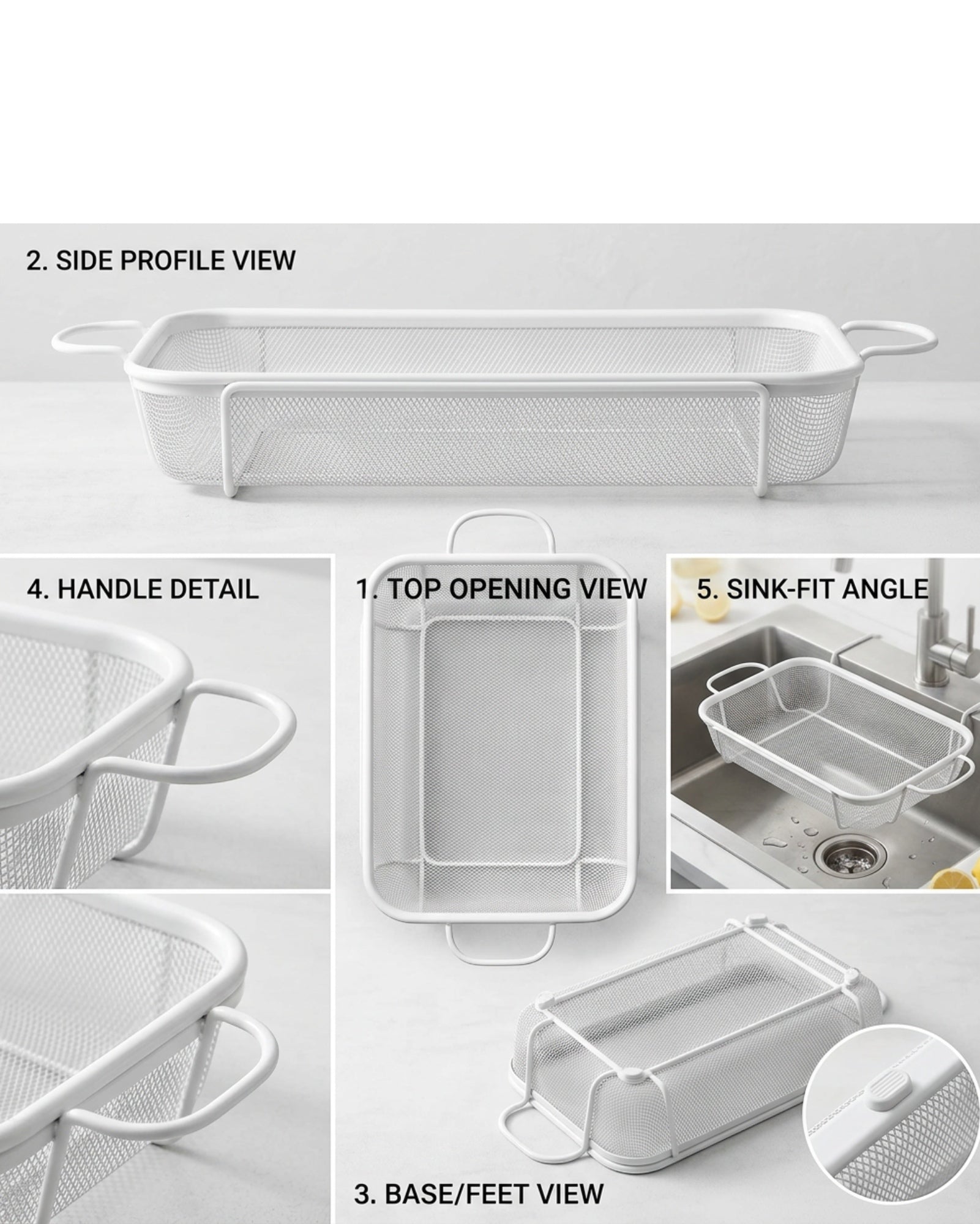 Modusly Over Sink Stainless Mesh Draining Basket 14 Inch