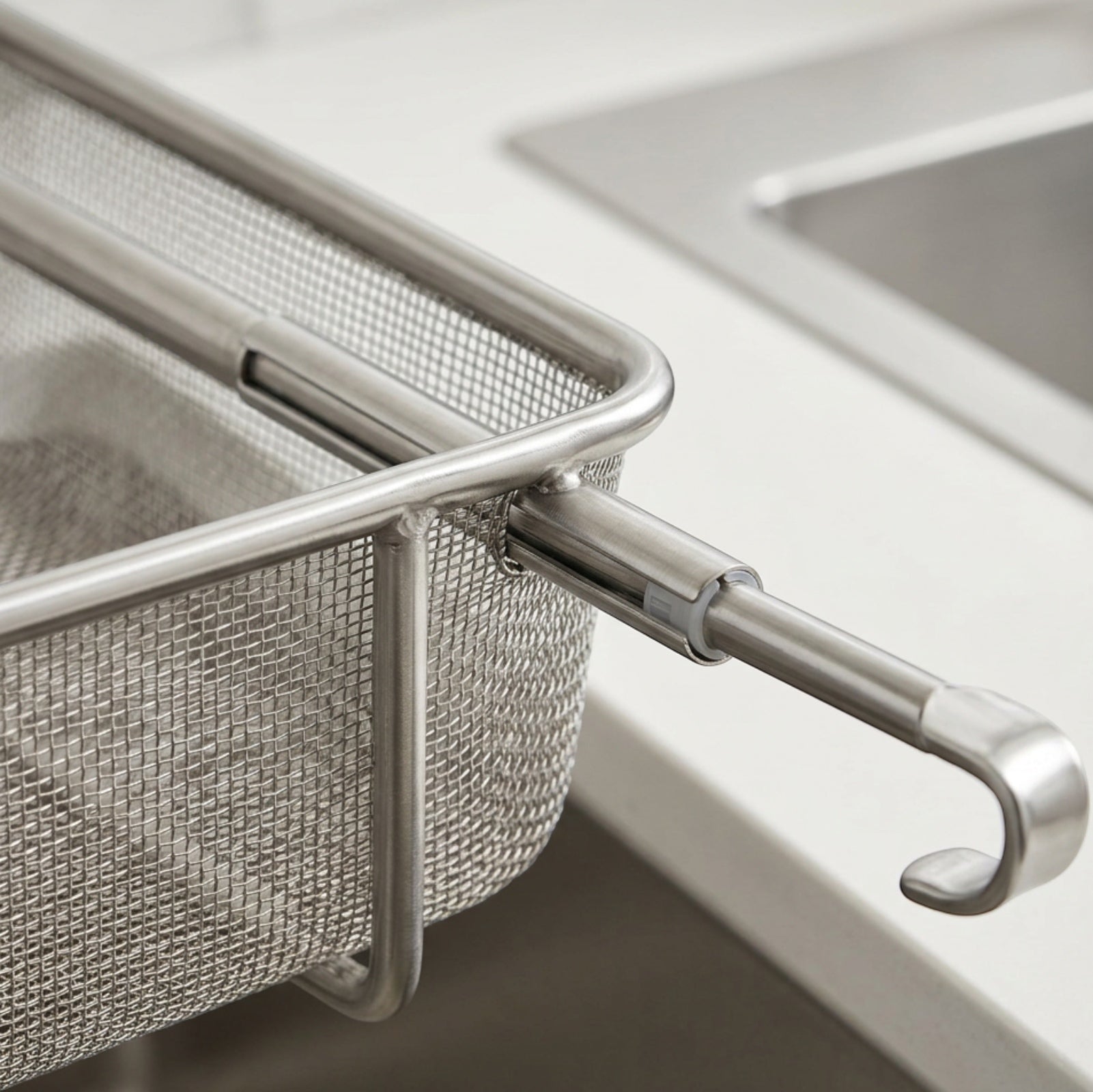 Modusly Spanbridge Expandable Stainless Mesh Over-Sink Basket 15 in - Detail view