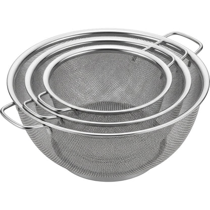 Modusly Stainless Steel Mesh Strainer Basket Set 3 Pack